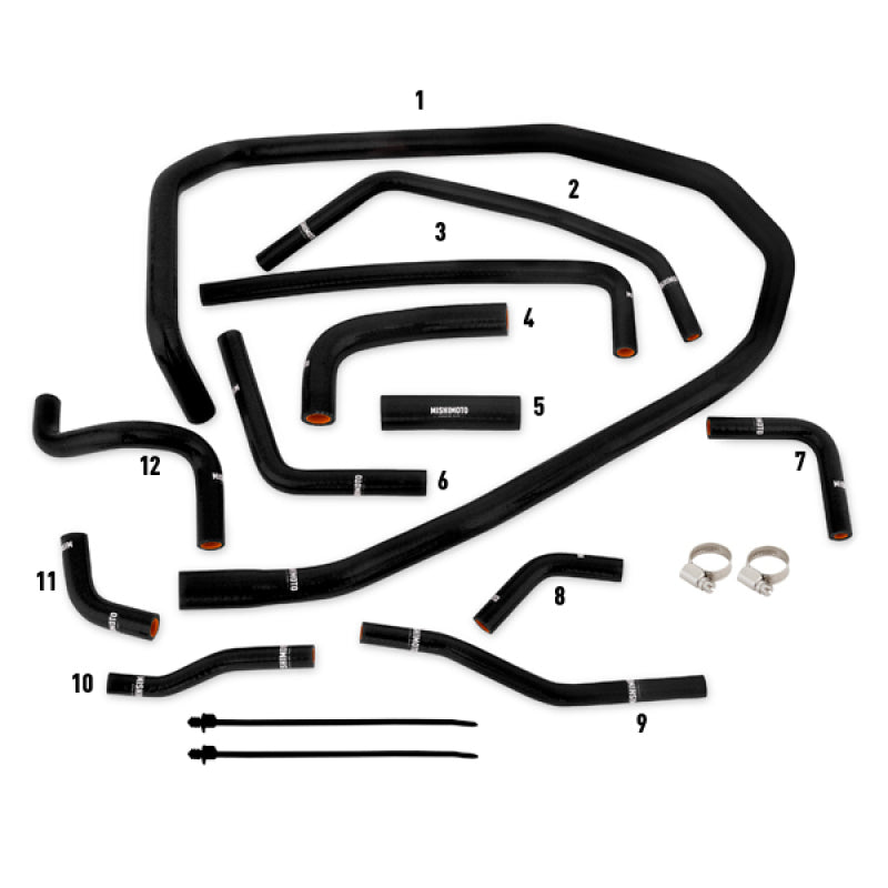 Mishimoto 2015 Subaru WRX Black Silicone Radiator Coolant Ancillary Hoses Kit - GTR Auto