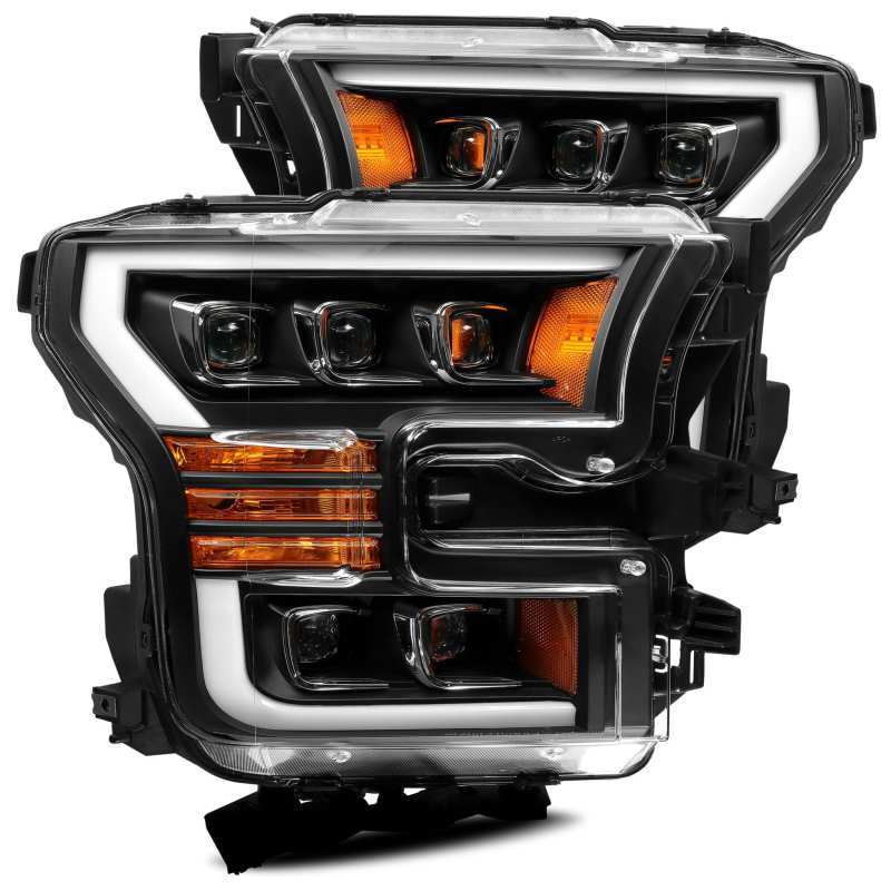 AlphaRex 17-20 Ford Raptor NOVA LED Proj Headlights Plank Style Matte Black w/Activ Light/Seq Signal - GTR Auto