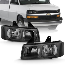 Load image into Gallery viewer, ANZO 2003-2017 Chevy Express Crystal Headlight Black - GTR Auto
