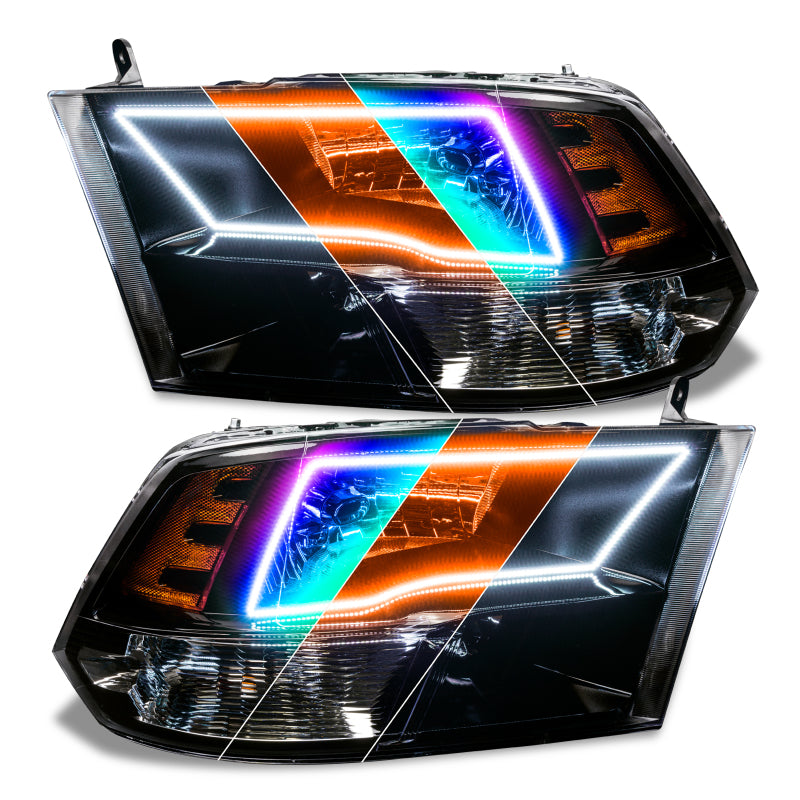 Oracle 09-18 Dodge Ram RGB+A + Switchback Quad Headlight Halo Kit w/ Simple Controller
