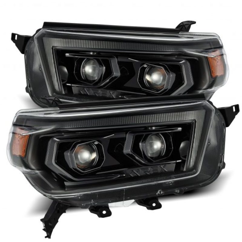 AlphaRex 10-13 Toyota 4Runner PRO-Series Proj Headlights Plank Style Alpha Blk w/Seq Signal/DRL - GTR Auto