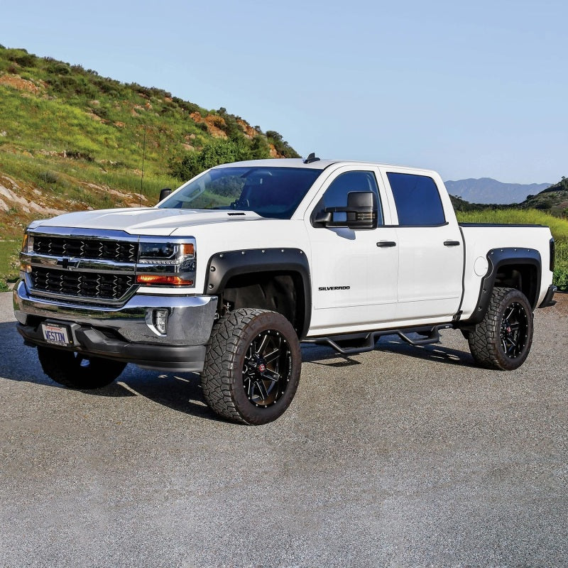 Westin 14-18 Chevrolet Silverado/GMC Sierra Crew Cab Outlaw Nerf Step Bars (Excl. Diesel) -Text. Blk - GTR Auto