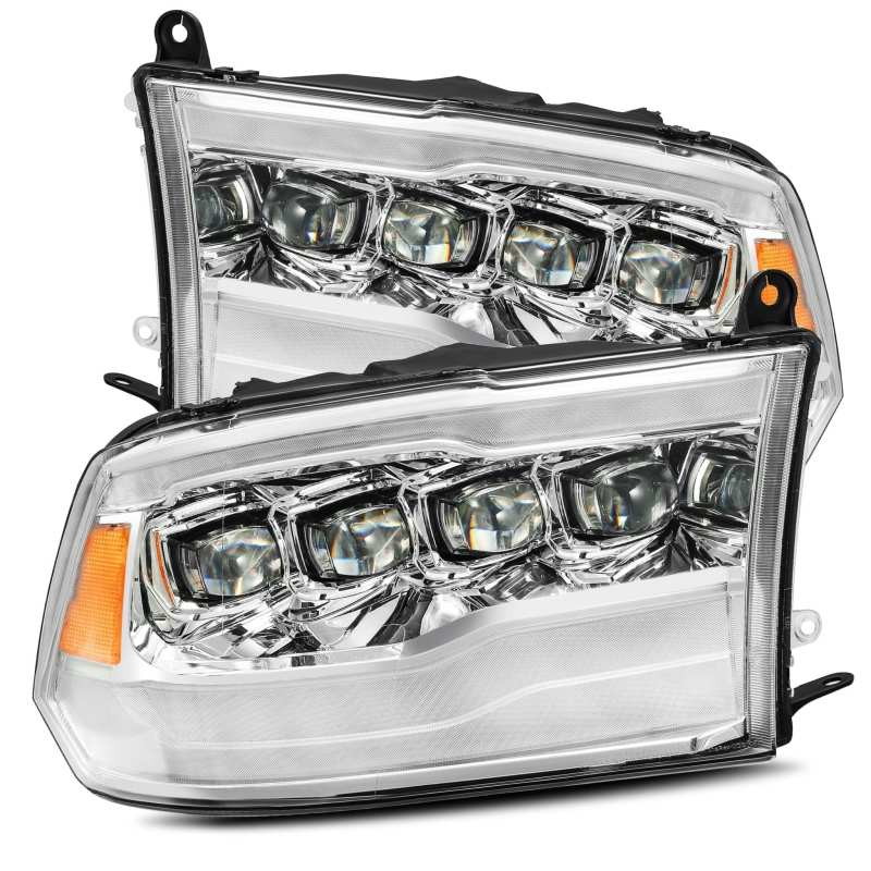 AlphaRex 09-18 Dodge Ram 1500HD NOVA LED Projector Headlights Plank Style Design Chrome w/DRL - GTR Auto
