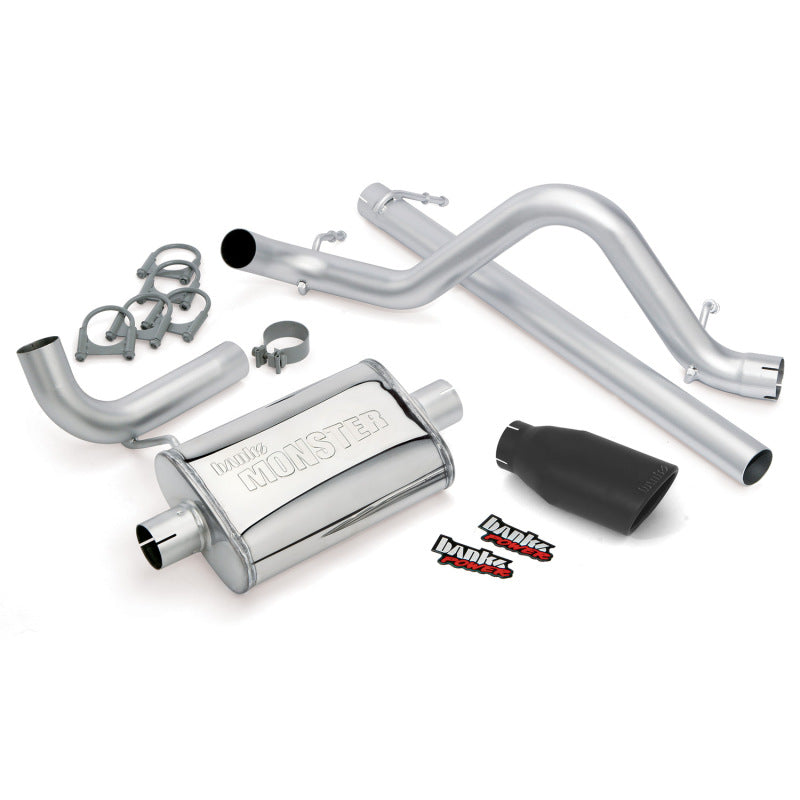Banks Power 07-11 Jeep 3.8L Wrangler - 2dr Monster Exhaust System - SS Single Exhaust w/ Black Tip - GTR Auto