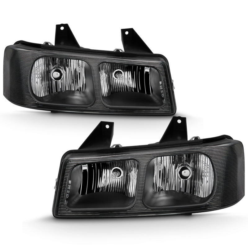 ANZO 2003-2017 Chevy Express Crystal Headlight Black - GTR Auto