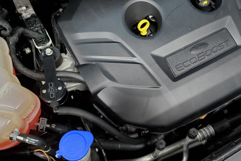 J&amp;L 13-19 Ford Fusion 2.0L EcoBoost Passenger Side Oil Separator 3.0 - Black Anodized - GTR Auto