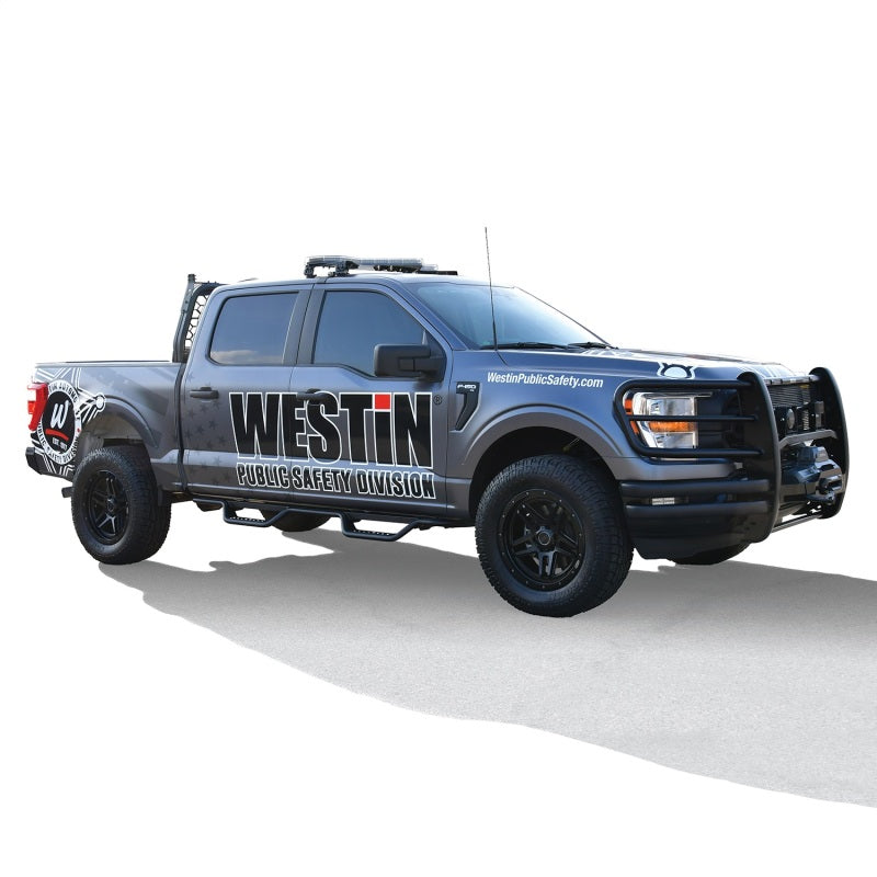 Westin 15-22 Ford F-150 SuperCrew / 17-22 F-250/350 Crew Cab Outlaw Nerf Step Bars - Textured Black - GTR Auto