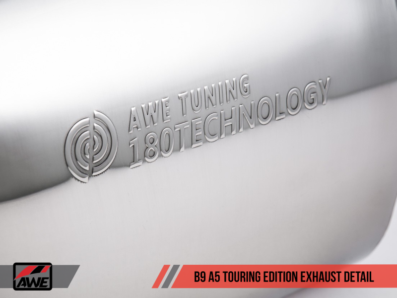 AWE Tuning Audi B9 A5 Touring Edition Exhaust Dual Outlet - Diamond Black Tips (Includes DP) - GTR Auto
