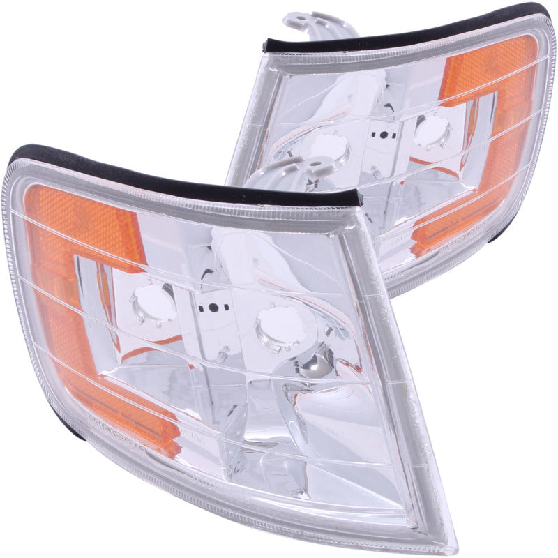 ANZO Corner Lights 1994-1997 Honda Accord Euro Corner Lights Chrome w/ Amber Reflector - GTR Auto