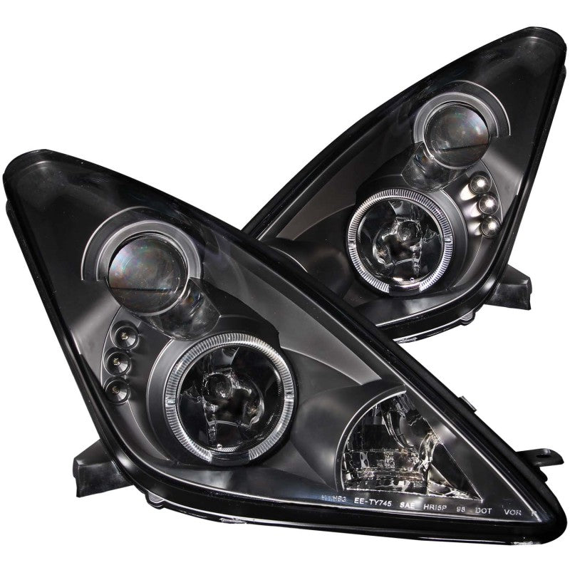 ANZO 2000-2005 Toyota Celica Projector Headlights w/ Halo Black - GTR Auto