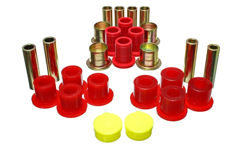 Energy Suspension 87-04 Dodge Dakota / 98-03 Durango 4WD Red Front End Control Arm Bushing Set - GTR Auto