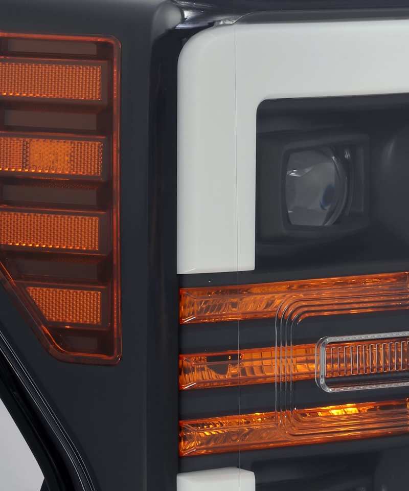 AlphaRex 17-19 Ford F-250 SD PRO-Series Proj Headlight Plnk Style Matte Blk w/Activ Light/Seq Signal - GTR Auto