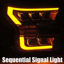 Load image into Gallery viewer, AlphaRex 17-20 Ford Raptor NOVA LED Proj Headlights Plank Style Matte Black w/Activ Light/Seq Signal - GTR Auto