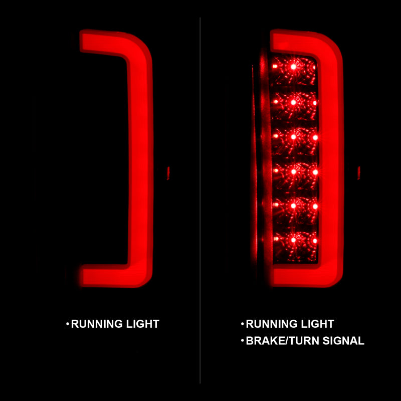 ANZO 1987-1996 Ford F-150 LED Taillights Black Housing Smoke Lens (Pair) - GTR Auto