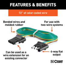 Load image into Gallery viewer, Curt 4-Way Flat Connector Plug &amp; Socket w/72in Wires