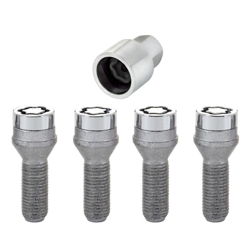 McGard Wheel Lock Bolt Set - 4pk. (Cone Seat) M14X1.5 / 17mm Hex / 31.0mm Shank Length - Chrome - GTR Auto
