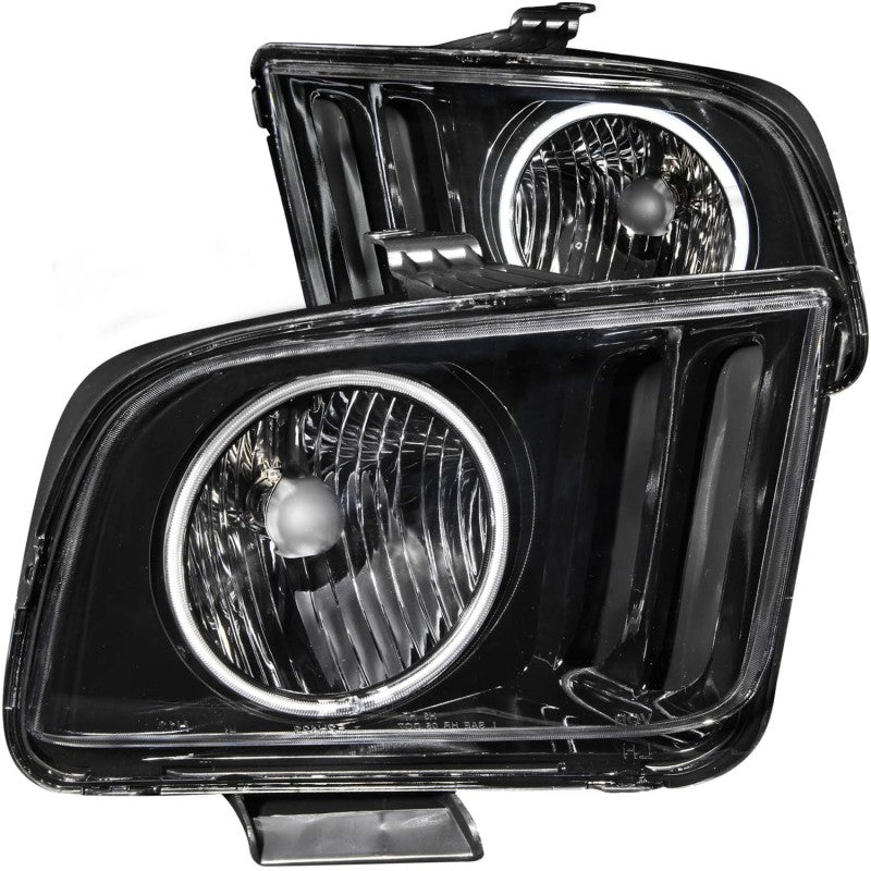 ANZO 2005-2009 Ford Mustang Crystal Headlights w/ Halo Black (CCFL) - GTR Auto