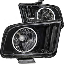 Load image into Gallery viewer, ANZO 2005-2009 Ford Mustang Crystal Headlights w/ Halo Black (CCFL) - GTR Auto