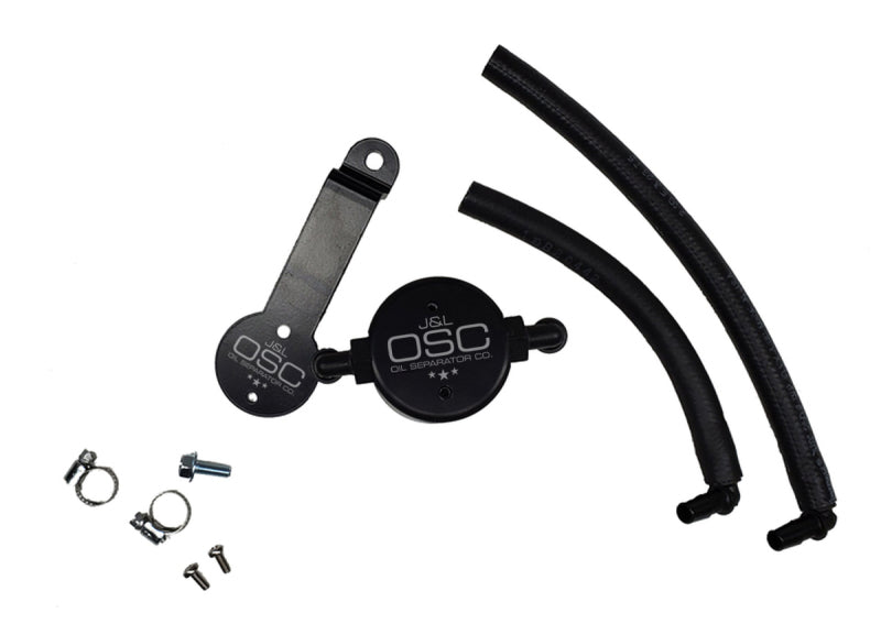 J&amp;L 16-23 Toyota Tacoma 3.5L Driver Side Oil Separator 3.0 - Black Anodized - GTR Auto