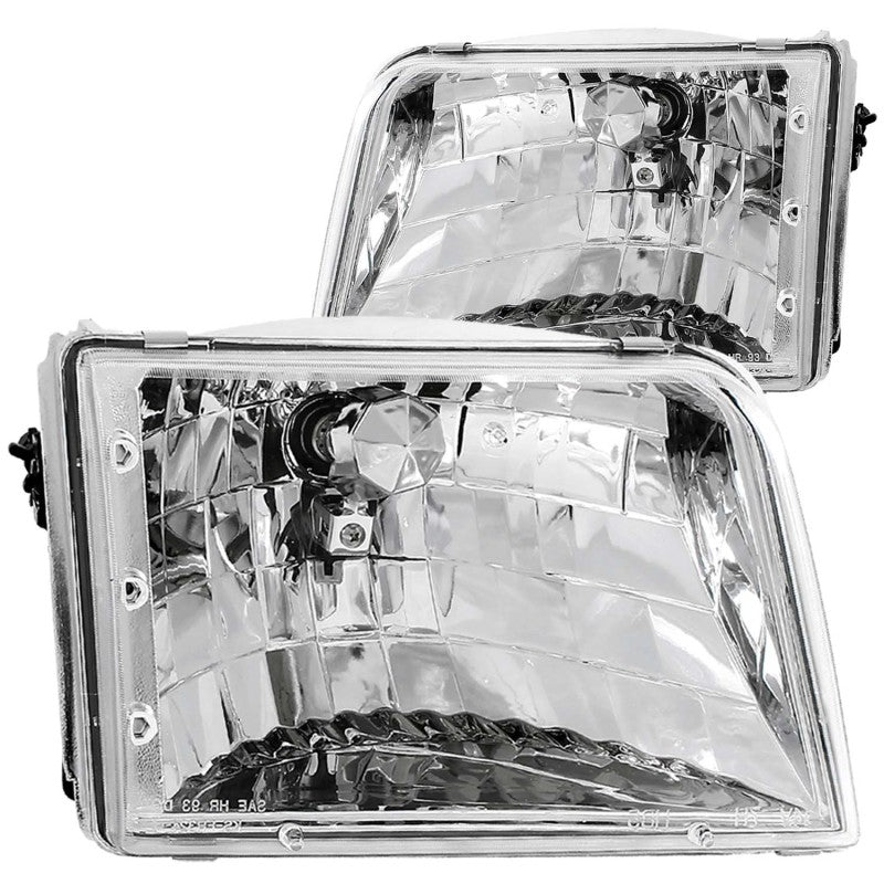 ANZO 1993-1997 Ford Ranger Crystal Headlights Chrome - GTR Auto