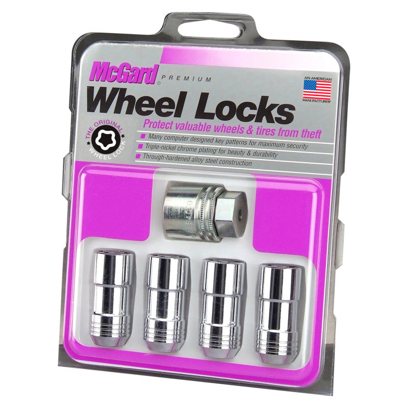 McGard Wheel Lock Nut Set - 4pk. (Cone Seat) 9/16-18 / 7/8 Hex / 1.765in. Length - Chrome - GTR Auto
