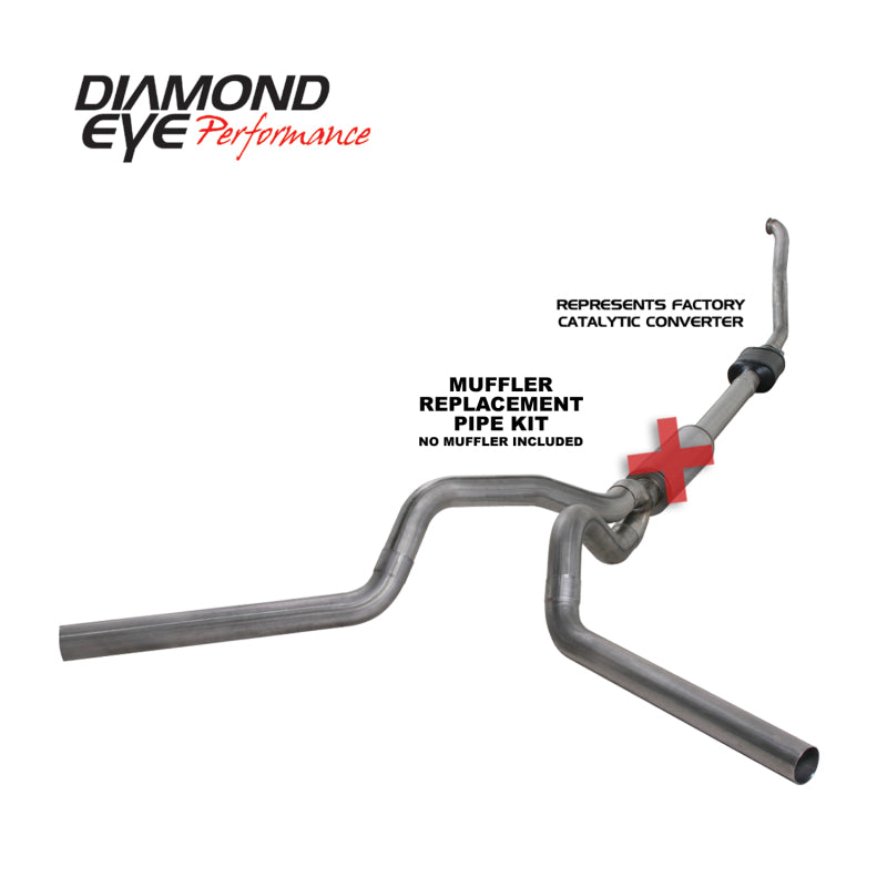 Diamond Eye KIT 4in TB MFLR RPLCMENT PIPE DUAL SS 94-97 5 7 3L F250/F350 PWRSTROKE NFS W CARB STDS - GTR Auto