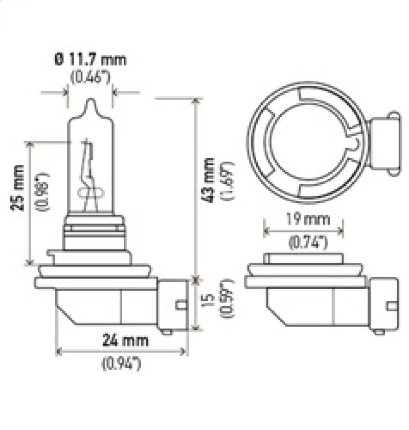 Hella Optilux H9 12V/100W XB Xenon White Bulb (pair) - GTR Auto