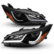 Load image into Gallery viewer, ANZO Projector Headlights With Plank Style Design Black w/Amber 15-16 Toyota Camry (4DR) 121518