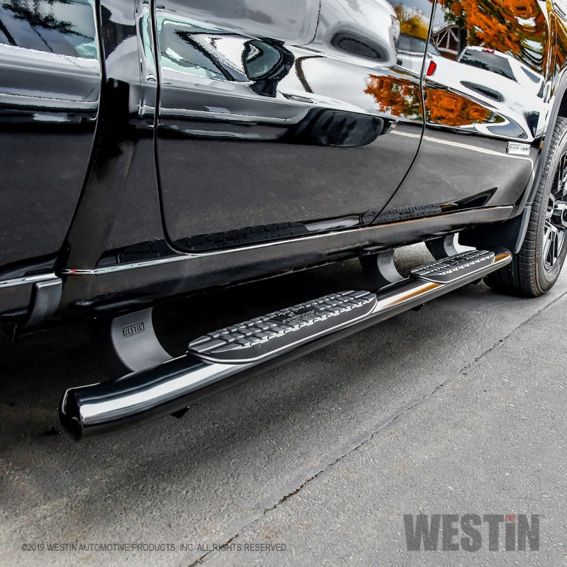 Westin 19-20 Chevrolet/GMC Silverado/Sierra 1500 Double Cab PRO TRAXX 4 Oval Nerf Step Bars - Black - GTR Auto