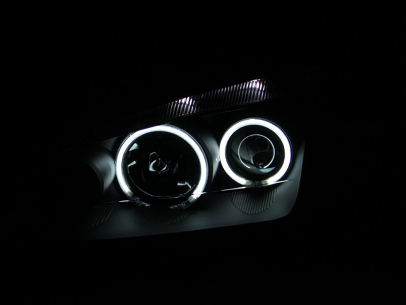 ANZO 2005-2007 Ford Focus Projector Headlights w/ Halo Black - GTR Auto