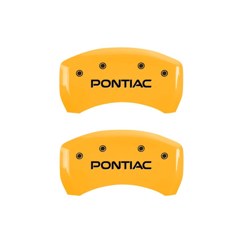 MGP 4 Caliper Covers Engraved Front & Rear Pontiac Yellow Finish Black Char 2007 Pontiac Solstice 18030SPOPYL