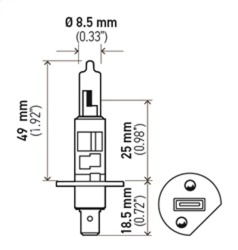Hella Optilux H1 12V/55W XY Yellow Bulb - GTR Auto