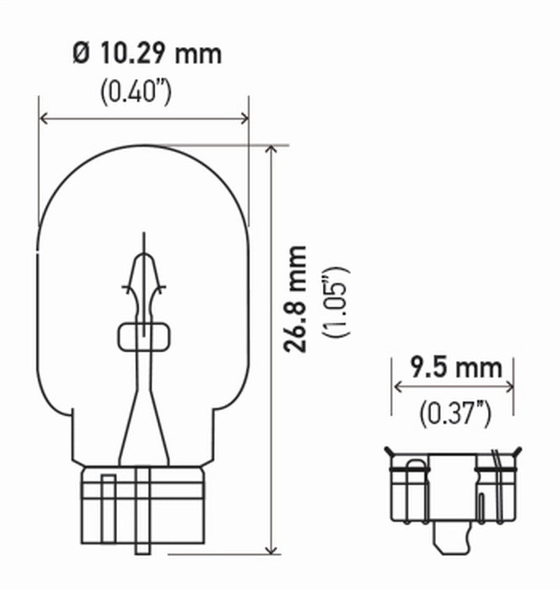 Hella Bulb 2821 12V 3W W21X95D T325 E1 (2) - GTR Auto