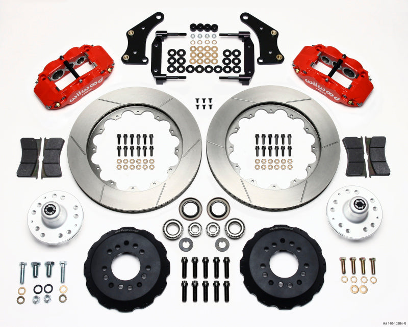 Wilwood Narrow Superlite 6R Front Hub Kit 14.00in Red Large GM 57-70 Drop Spindle - GTR Auto