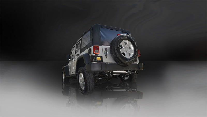 Corsa 2007-2011 Jeep Wrangler 3.8L/12-14 Wrangler 3.6L Polished Sport Axle-Back Exhaust - GTR Auto