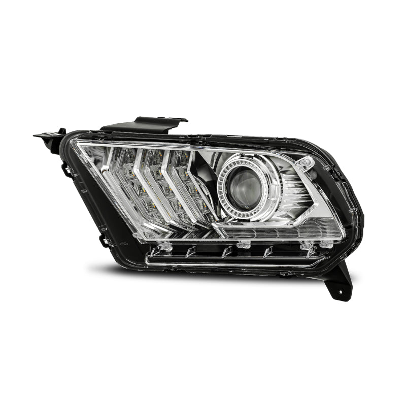 AlphaRex 10-12 Ford Mustang PRO-Series Projector Headlights Plank Style Chrome w/Top/Bottom DRL - GTR Auto