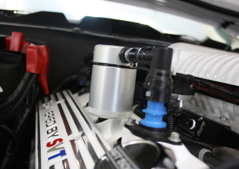 J&L 07-14 Ford Mustang GT500 Passenger Side Oil Separator 3.0 - Clear Anodized - GTR Auto