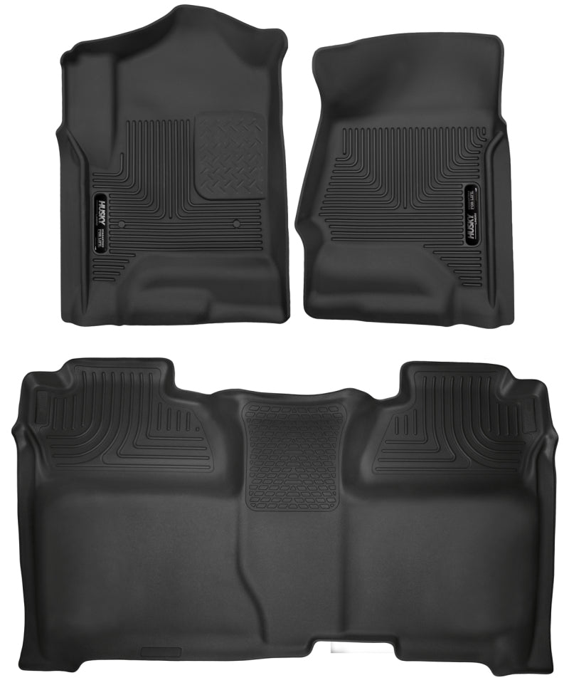 Husky Liners 14-18 Chevrolet Silverado Crew Cab X-Act Contour Front & Second Seat Floor Liners - GTR Auto