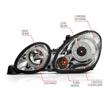Load image into Gallery viewer, ANZO 1998-2005 Lexus Gs300 Projector Headlights w/ Halo Chrome - GTR Auto