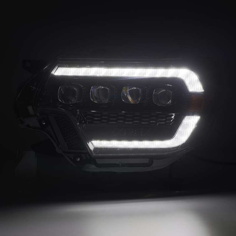 AlphaRex 12-15 Toyota Tacoma NOVA LED Proj Headlights Plank Alpha Blk w/Activ Light/Seq Signal/DRL - GTR Auto