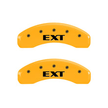 Load image into Gallery viewer, MGP 4 Caliper Covers Engraved Fr Escalade Rear EXT Yellow Finish Blk Char 2003 Cadillac Escalade ESV
