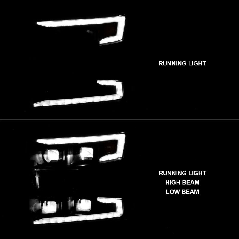 ANZO 19-22 Chevrolet Silverado 1500 LED Proj HL w/Lgt Bar SwBk Seq. Blk w/In. Light - Passenger Side - GTR Auto
