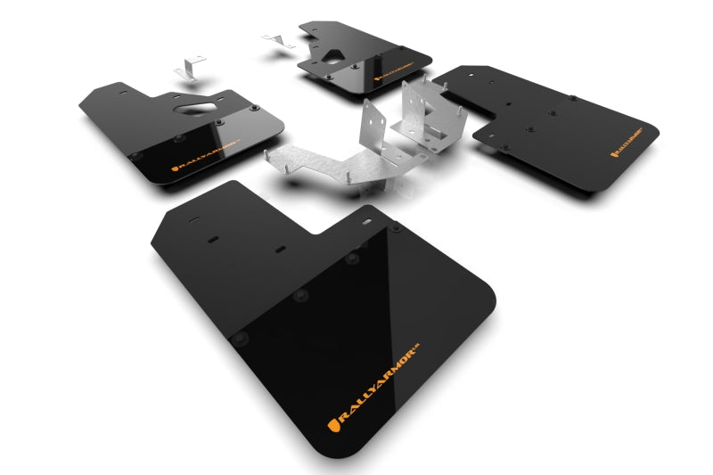 Rally Armor 21-25 Ford Bronco (Plstc Bmpr + RR - NO Rptr/Sprt) Blk Mud Flap w/Cy Orange Logo - GTR Auto
