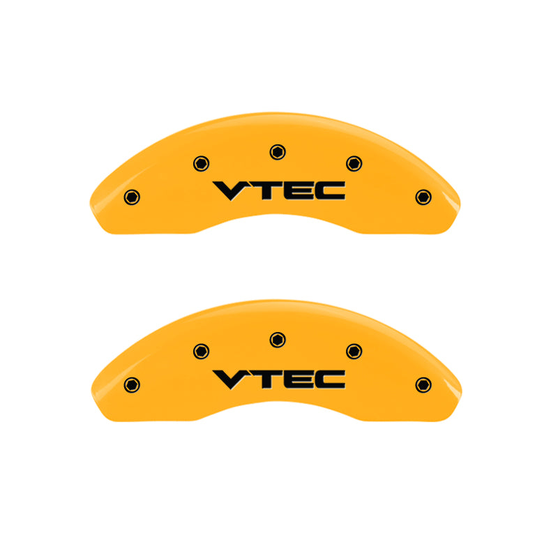 MGP 4 Caliper Covers Engraved Front & Rear Vtech Yellow Finish Black Char 2007 Honda Accord - GTR Auto