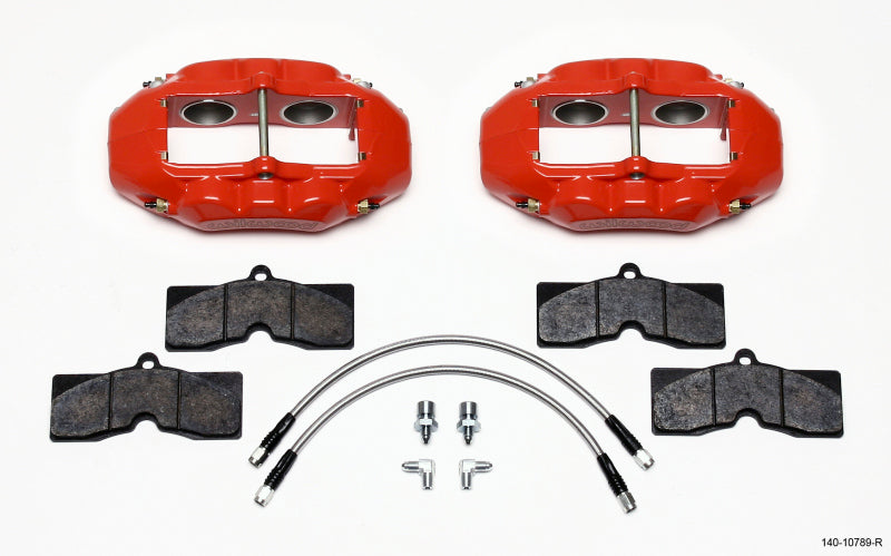 Wilwood D8-4 Front Caliper Kit Red Corvette C2 / C3 65-82 - GTR Auto