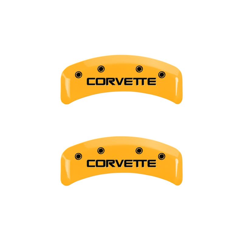 MGP 4 Caliper Covers Engraved F & R C4/Corvette Yellow Finish Black Char 1988 Chevrolet Corvette - GTR Auto