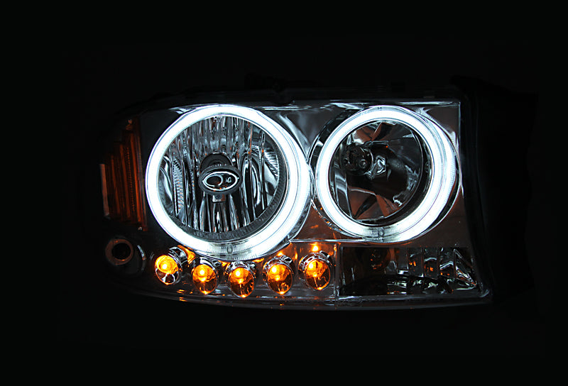 ANZO 1997-2004 Dodge Dakota Projector Headlights w/ Halo Black 1 pc - GTR Auto