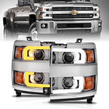 Load image into Gallery viewer, ANZO Projector Headlights 15-17 Chevrolet Silverado 2500HD / 3500HD Chrome w/ Chrome Rim - GTR Auto