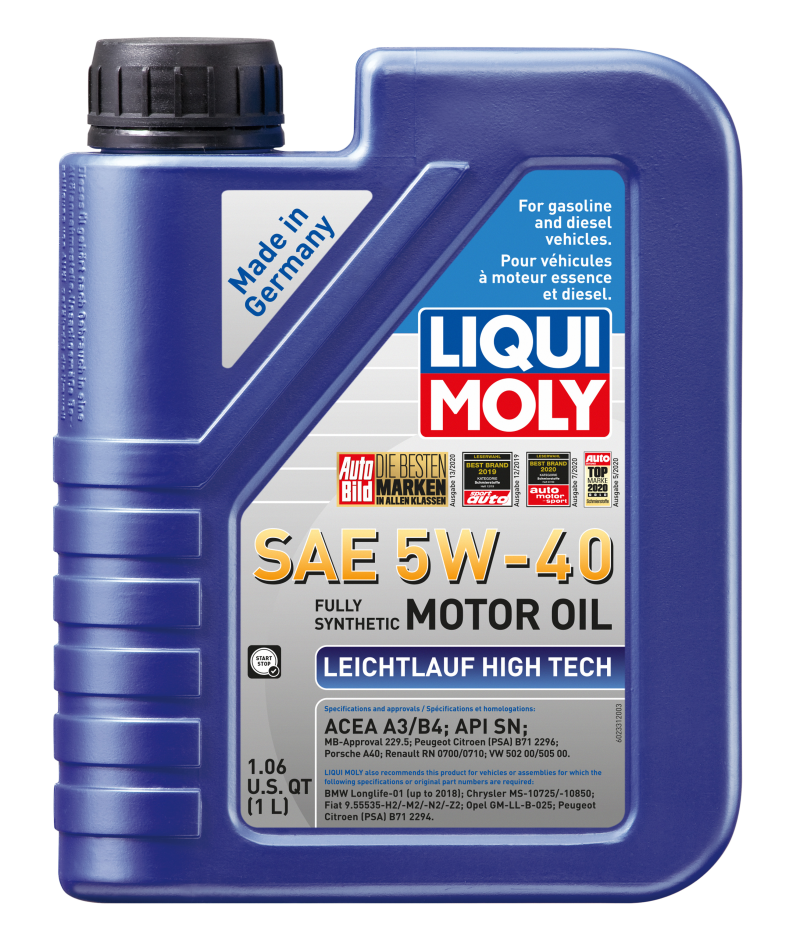LIQUI MOLY 1L Leichtlauf (Low Friction) High Tech Motor Oil SAE 5W40 - GTR Auto