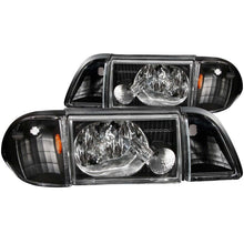 Load image into Gallery viewer, ANZO 1987-1993 Ford Mustang Crystal Headlights Black w/ Corner Lights 3pc - GTR Auto